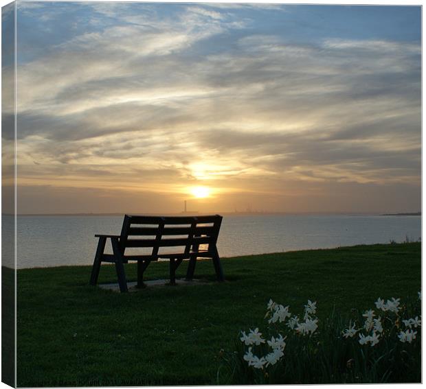 Bench View Looking towards Fawley. Canvas Print by Dean Knight