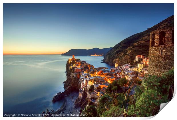 Vernazza after Sunset Print by Stefano Orazzini