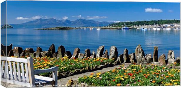 Take a Seat at Kames Bay, Millport Canvas Print by Charles Kelly