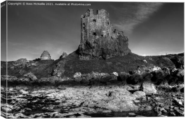 Majestic Dunure Castle on the rugged Ayrshire coas Canvas Print by Ross McNeillie