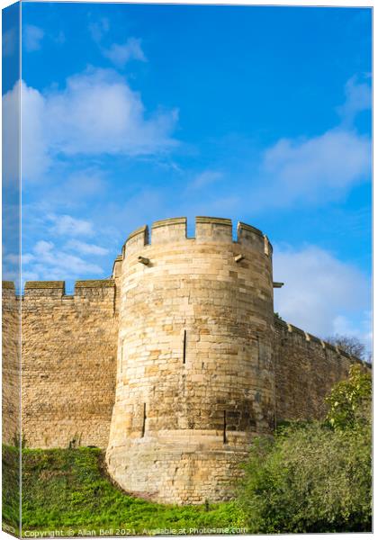 Lincoln Castle Corner Tower and Walls Canvas Print by Allan Bell