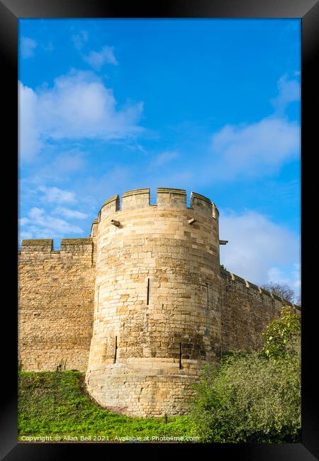 Lincoln Castle Corner Tower and Walls Framed Print by Allan Bell