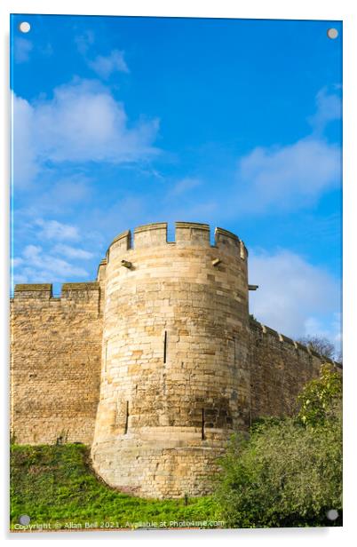 Lincoln Castle Corner Tower and Walls Acrylic by Allan Bell