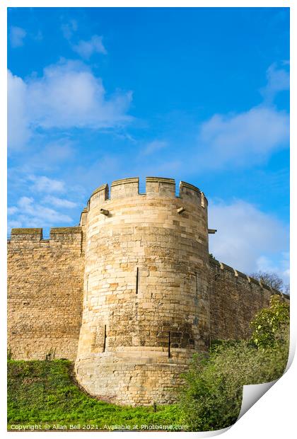 Lincoln Castle Corner Tower and Walls Print by Allan Bell