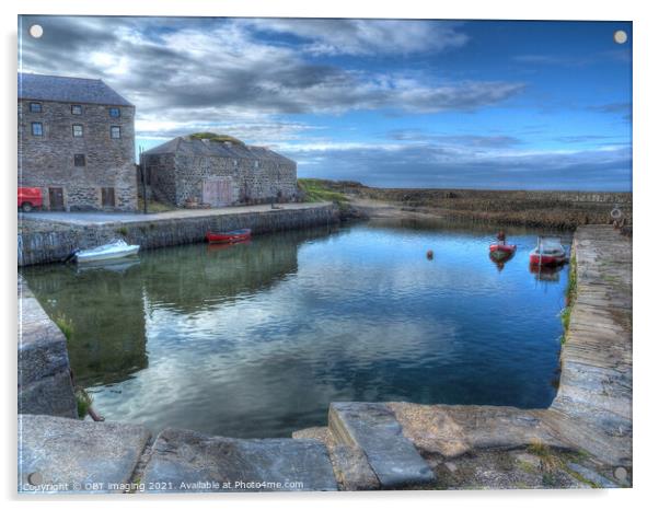 Serene Beauty of Portsoy Harbour Acrylic by OBT imaging