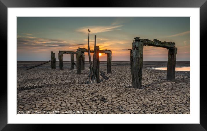 Snettisham Old Jetty at Sunset Framed Mounted Print by David Powley