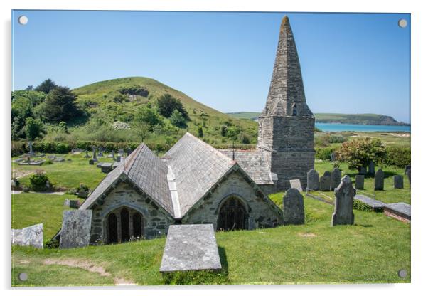 St Enodoc's Church, Cornwall Acrylic by Graham Custance