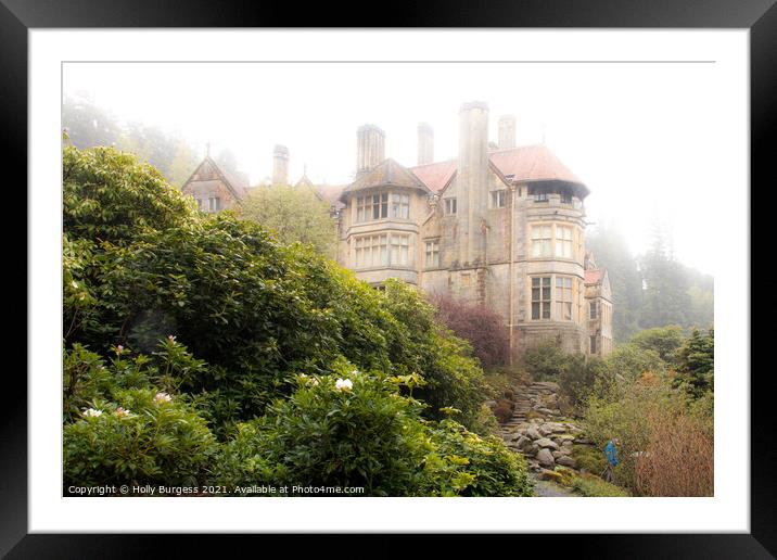 Enigmatic Manor Amidst Morning Mist Framed Mounted Print by Holly Burgess