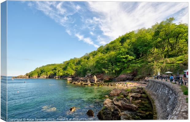 Early evening at beautiful Anstey's Cove in Torquay Canvas Print by Rosie Spooner