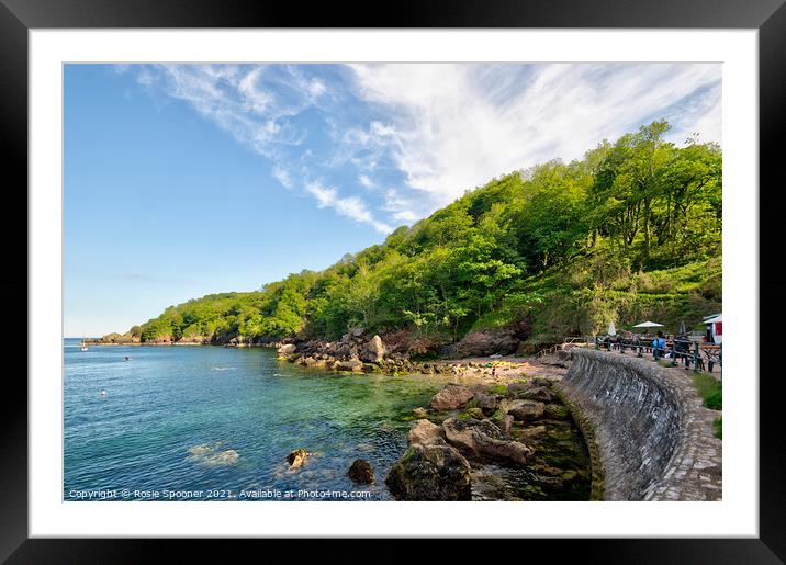 Early evening at beautiful Anstey's Cove in Torquay Framed Mounted Print by Rosie Spooner