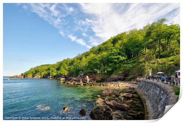 Early evening at beautiful Anstey's Cove in Torquay Print by Rosie Spooner