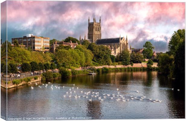Worcester Cathedral Canvas Print by Karl McCarthy