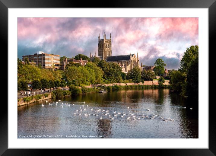 Worcester Cathedral Framed Mounted Print by Karl McCarthy