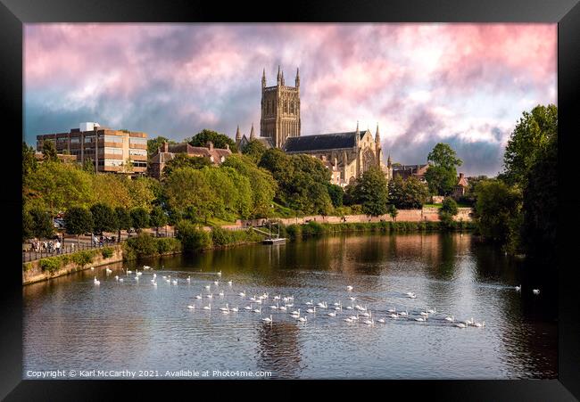 Worcester Cathedral Framed Print by Karl McCarthy