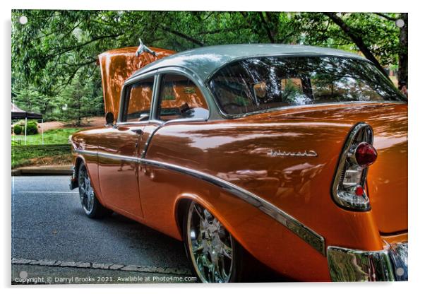 Classic Orange Car in Park Acrylic by Darryl Brooks