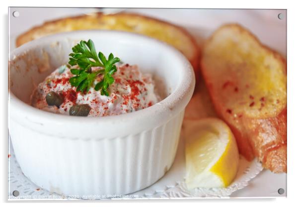 Seafood Dip in ramekin with Garlic Toast Acrylic by Darryl Brooks