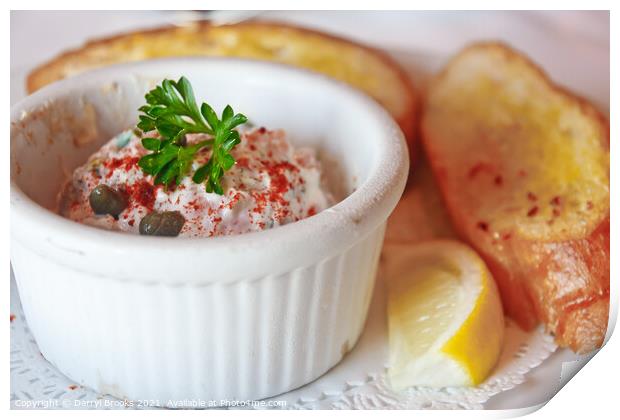 Seafood Dip in ramekin with Garlic Toast Print by Darryl Brooks