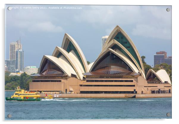 Sydney Opera House and Sydney ferry Acrylic by martin berry