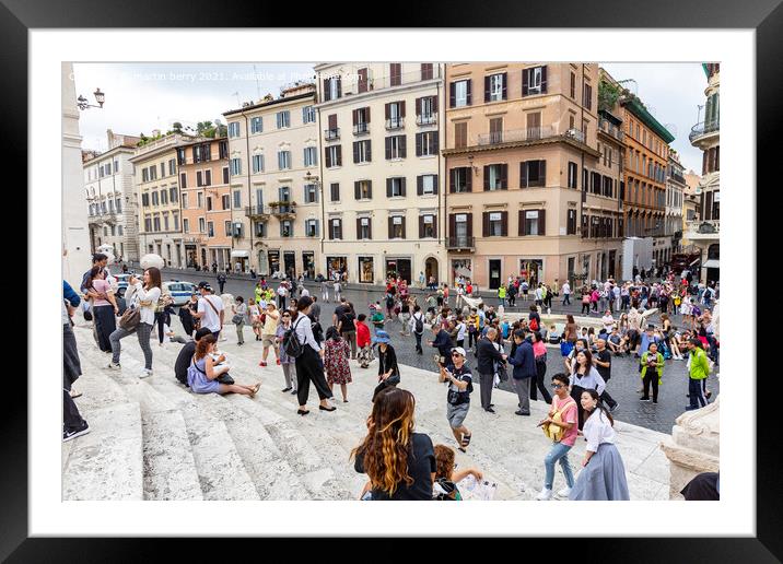 Rome Piazza Di Spagna Spanish Steps Framed Mounted Print by martin berry