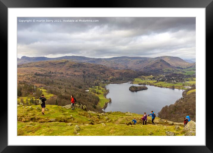Lake District National Park and Lake Grasmere Framed Mounted Print by martin berry