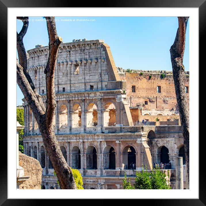 Roman Colosseum Rome Italy Framed Mounted Print by martin berry