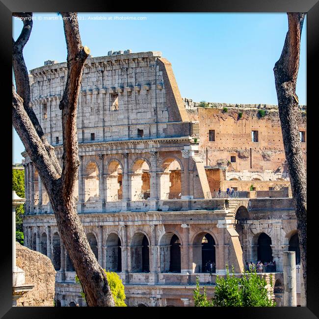 Roman Colosseum Rome Italy Framed Print by martin berry
