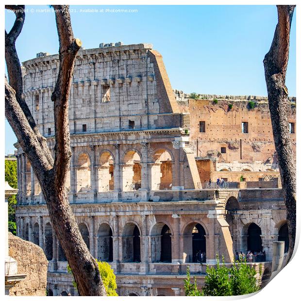 Roman Colosseum Rome Italy Print by martin berry