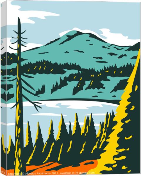 Lassen Volcanic National Park in California WPA Poster Art Canvas Print by Aloysius Patrimonio