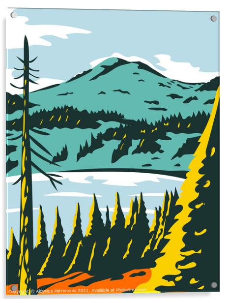 Lassen Volcanic National Park in California WPA Poster Art Acrylic by Aloysius Patrimonio