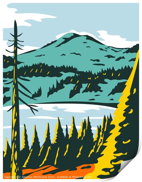 Lassen Volcanic National Park in California WPA Poster Art Print by Aloysius Patrimonio