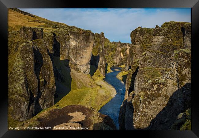 Fjadrargljufur canyon in Iceland Framed Print by Paulo Rocha