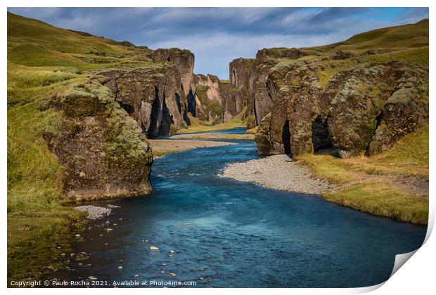 Fjadrargljufur canyon in Iceland Print by Paulo Rocha