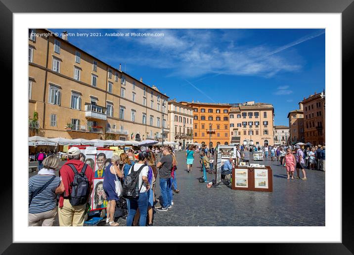 Rome Piazza Navona Framed Mounted Print by martin berry