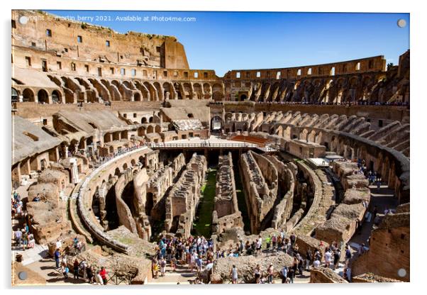 Rome Colosseum Interior Acrylic by martin berry