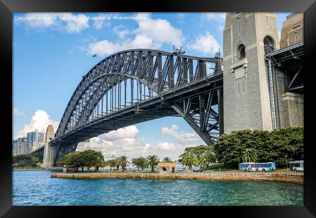 Sydney Harbour Bridge Australia Framed Print by martin berry