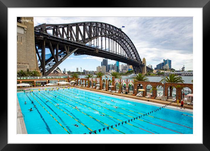 Sydney Harbour Bridge and Milsons Point Olympic Po Framed Mounted Print by martin berry