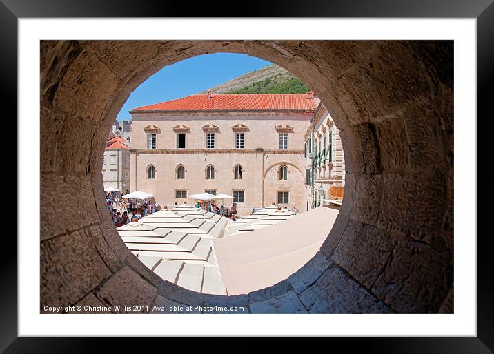 Square Through the Round Window Framed Mounted Print by Christine Johnson