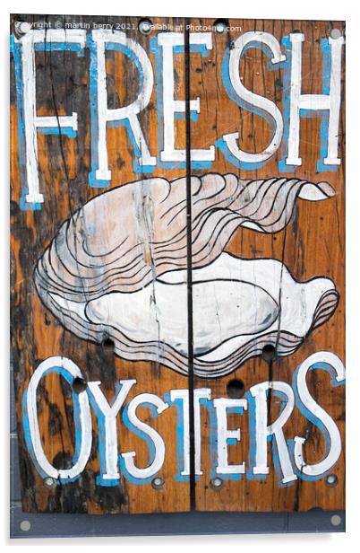 Fresh Oysters Board Acrylic by martin berry