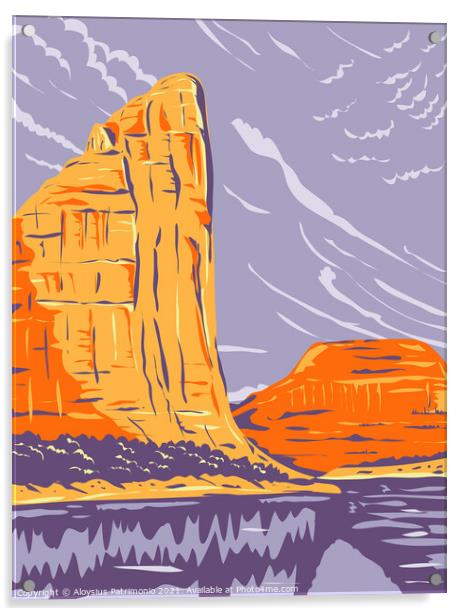 Dinosaur National Monument on the Uinta Mountains Between Colorado and Utah WPA Poster Art Acrylic by Aloysius Patrimonio