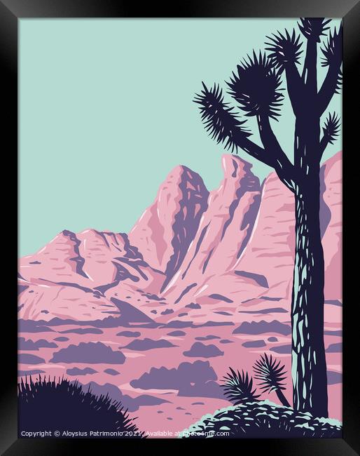 Joshua Tree in the Remote and Rugged Desert Landscape of Gold Butte National Monument in Clark County Nevada WPA Poster Art Framed Print by Aloysius Patrimonio