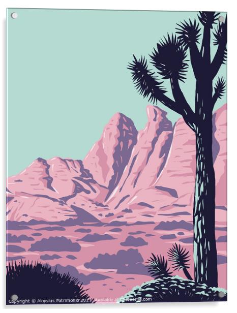 Joshua Tree in the Remote and Rugged Desert Landscape of Gold Butte National Monument in Clark County Nevada WPA Poster Art Acrylic by Aloysius Patrimonio