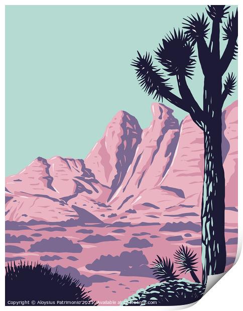 Joshua Tree in the Remote and Rugged Desert Landscape of Gold Butte National Monument in Clark County Nevada WPA Poster Art Print by Aloysius Patrimonio