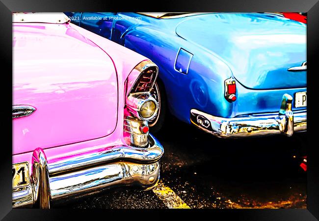 Vintage Car Colour Framed Print by Janie Pratt