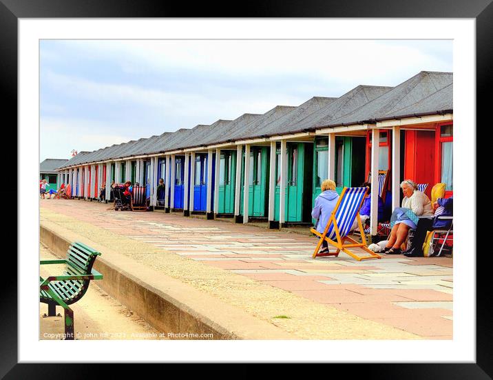 Beach Huts, Sutton on sea,  Lincolnshire. Framed Mounted Print by john hill