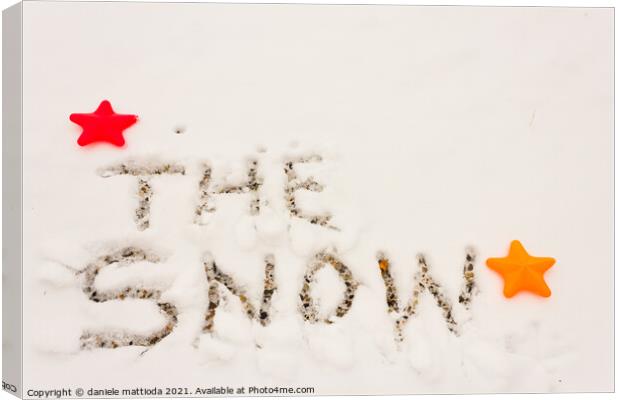 the written the snow Canvas Print by daniele mattioda