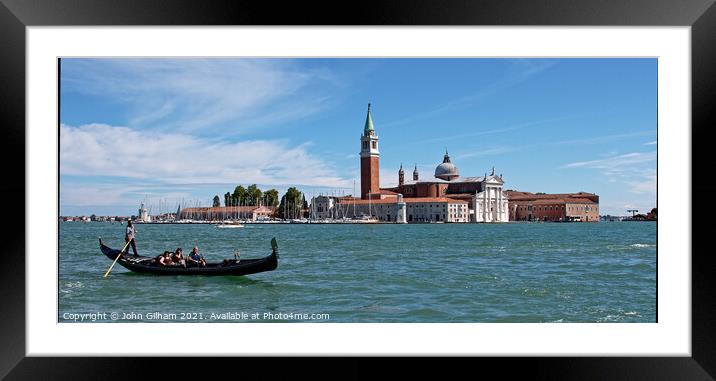 Gondola in Romantic Venice Italy Framed Mounted Print by John Gilham