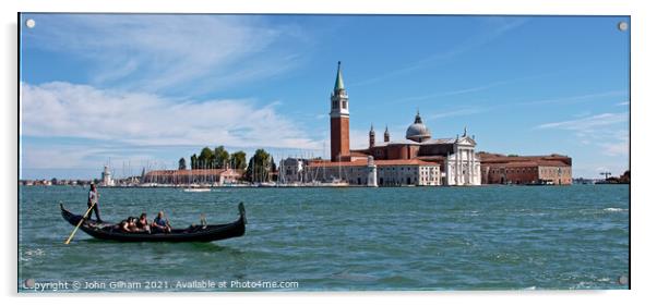 Gondola in Romantic Venice Italy Acrylic by John Gilham