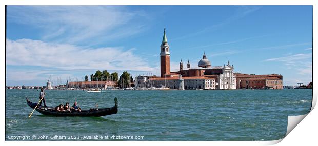 Gondola in Romantic Venice Italy Print by John Gilham