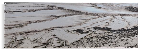 Low tide mud at Clevedon, Somerset Acrylic by mark humpage