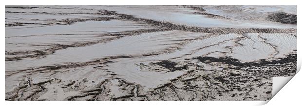 Low tide mud at Clevedon, Somerset Print by mark humpage